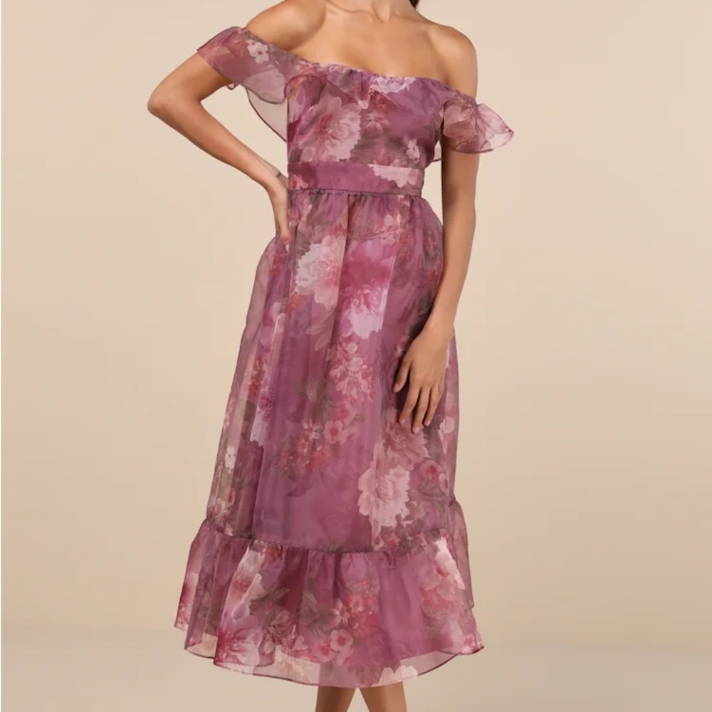 Lulu's Pink Flutter Sleeve V-Neck Sundress